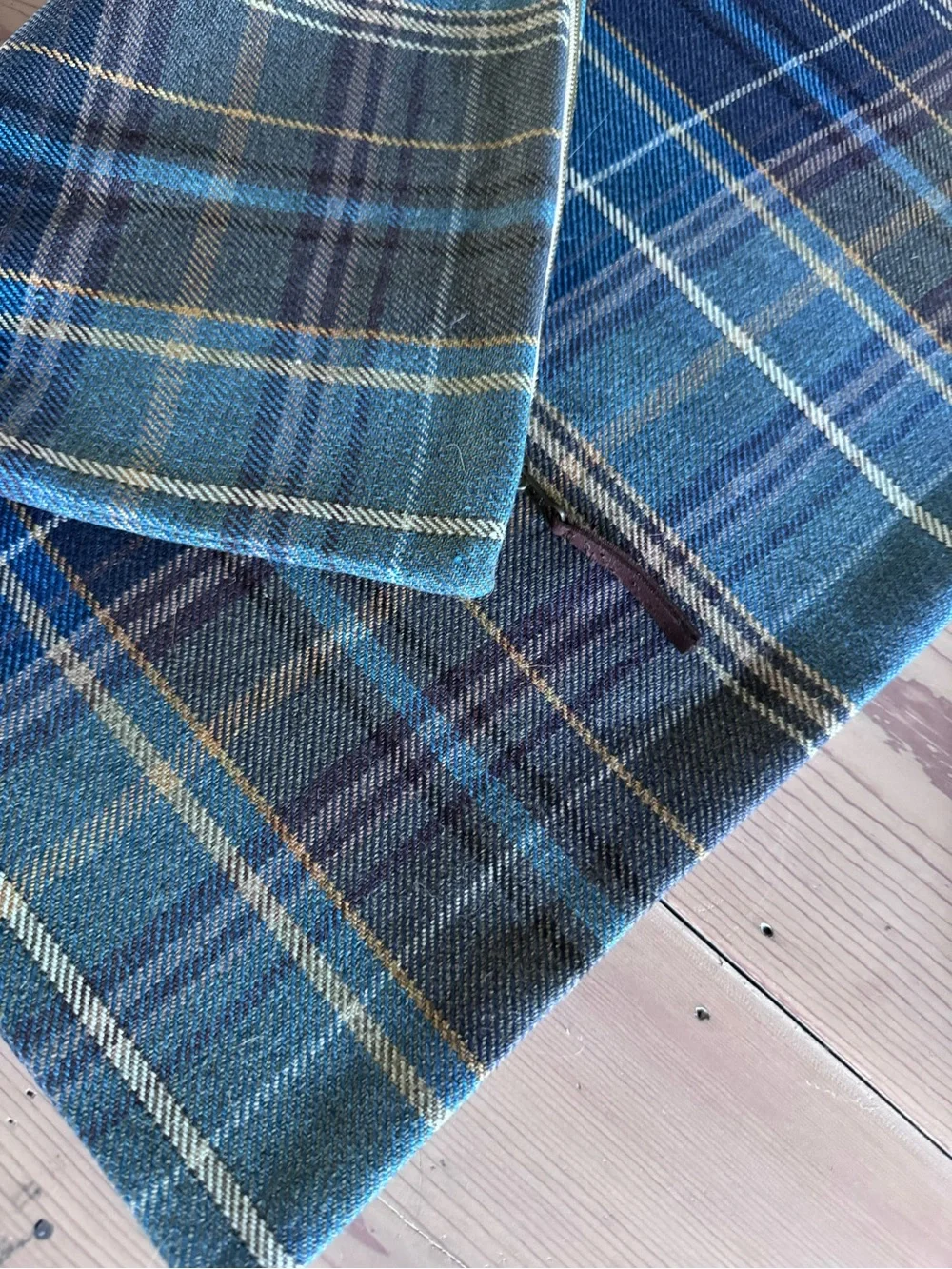 Pottery Barn Blue Plaid Throw Pillow Cover